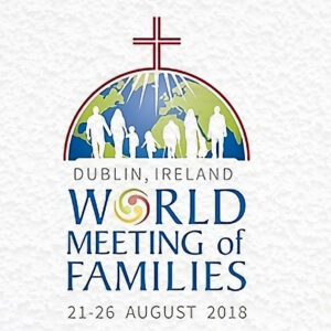 Logo des 9. Weltfamilientreffen in Dublin mit Papst Franziskus